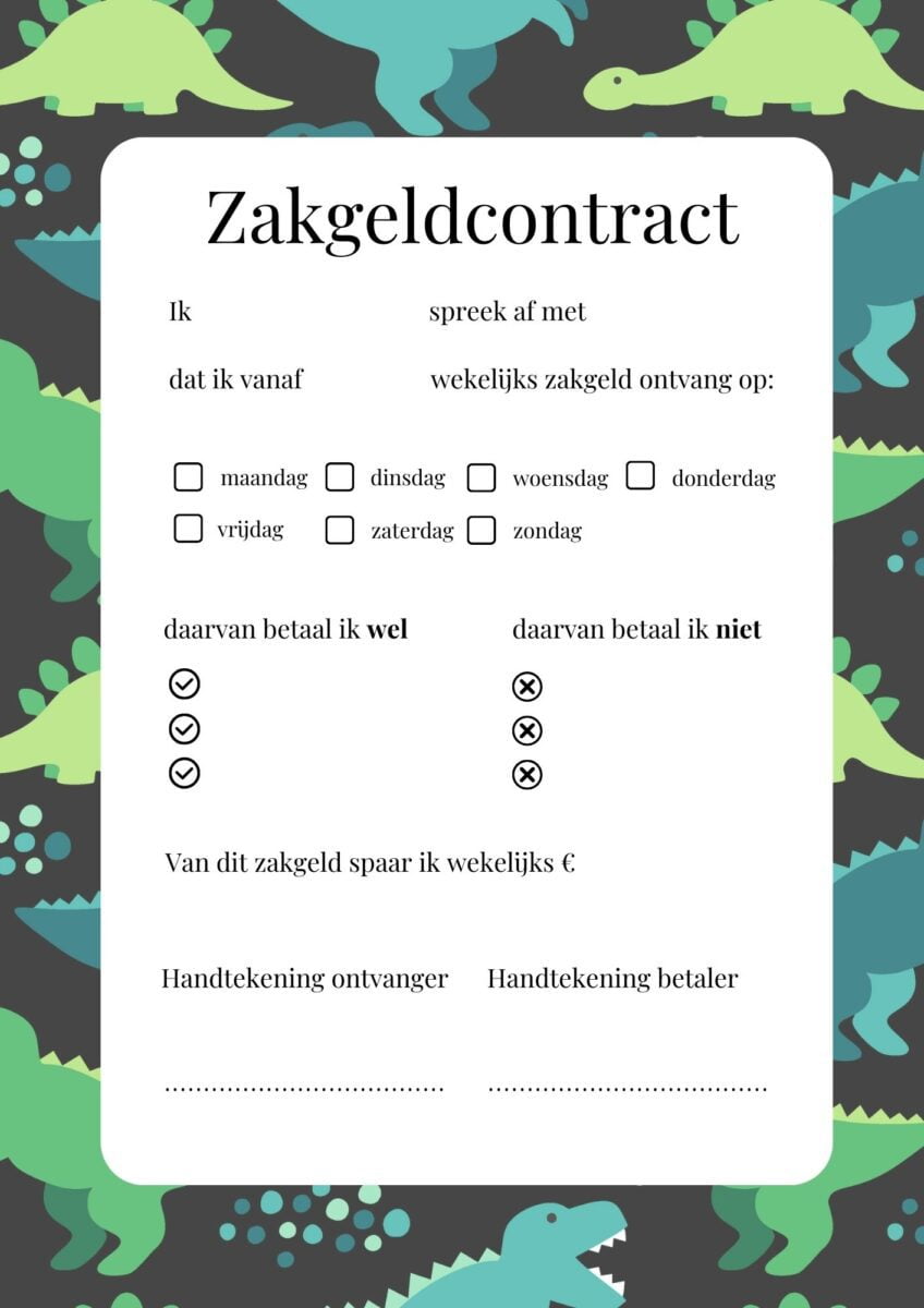 zakgeld contract dino