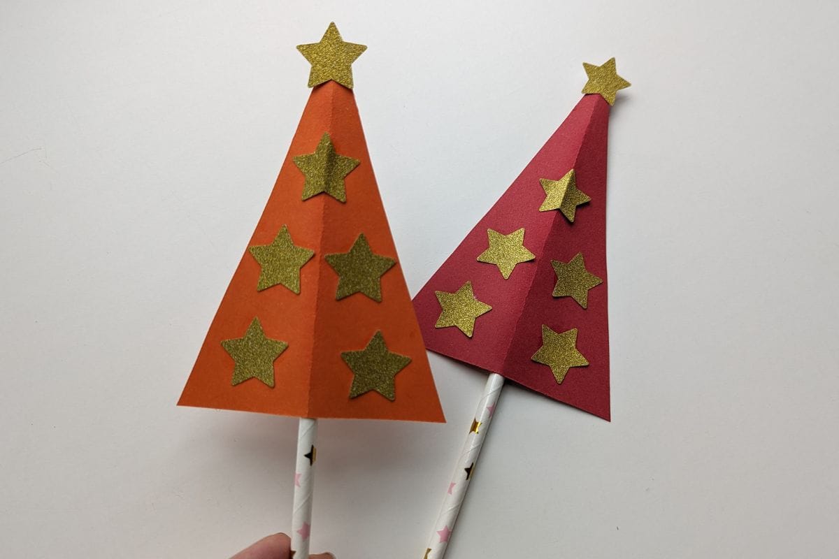 kerstboom op stokje knutselen