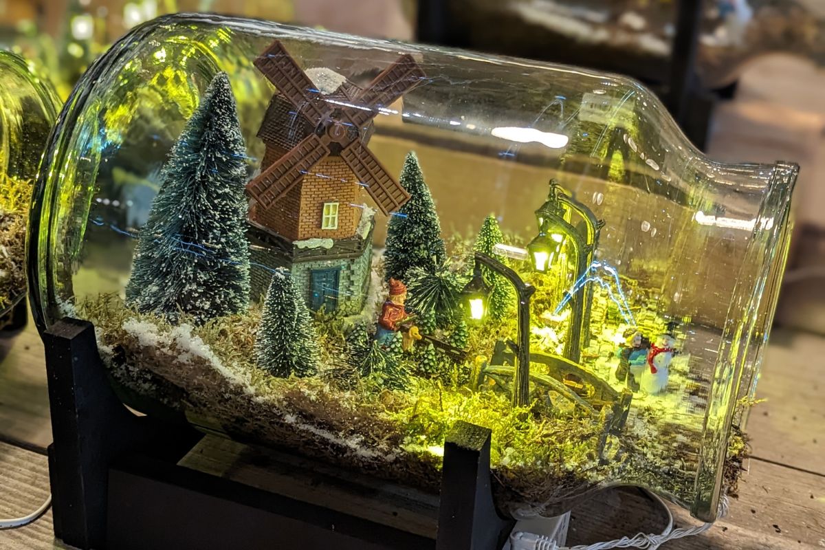 kerstdorp vaas