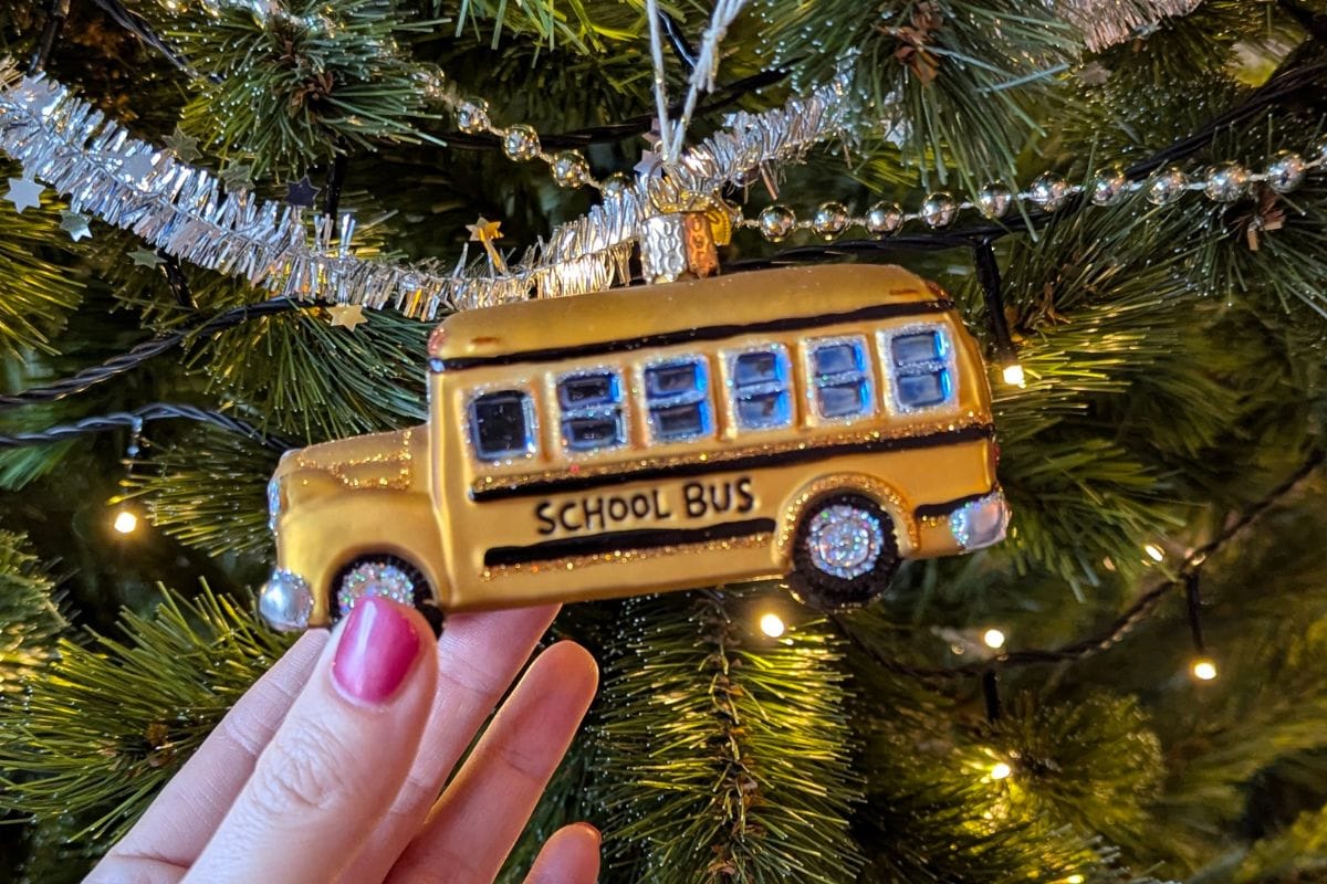 schoolbus kerstornament