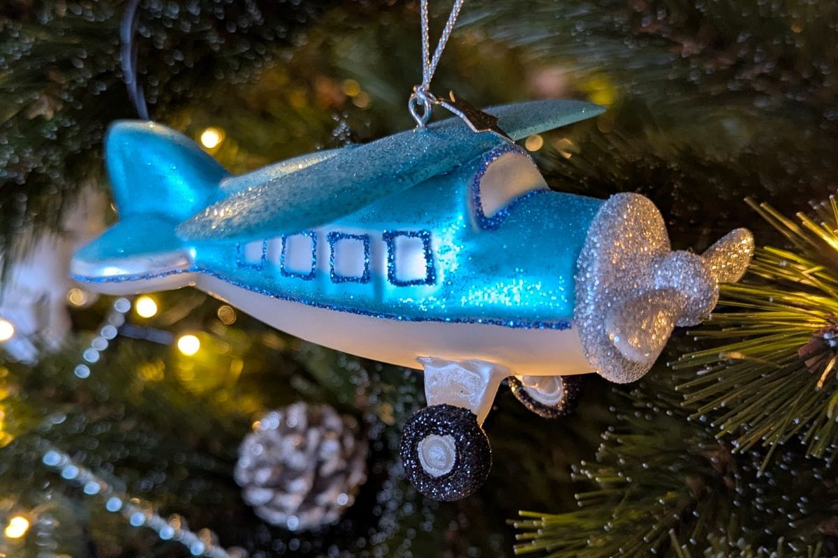vliegtuig kerstornament