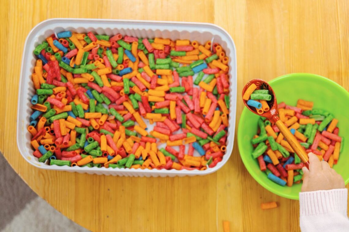 gekleurde pasta