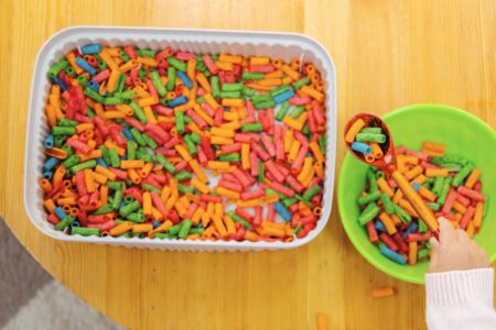 gekleurde pasta