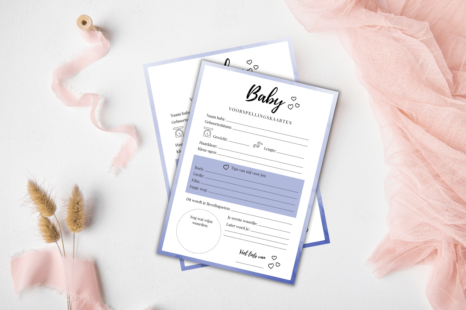 babyshower invulkaarten