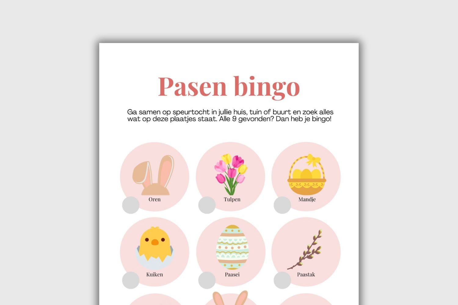 pasen speurtocht bingo detail