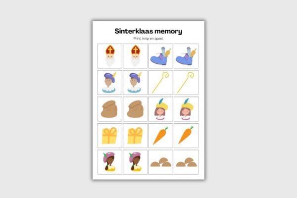 Sinterklaas memory spel