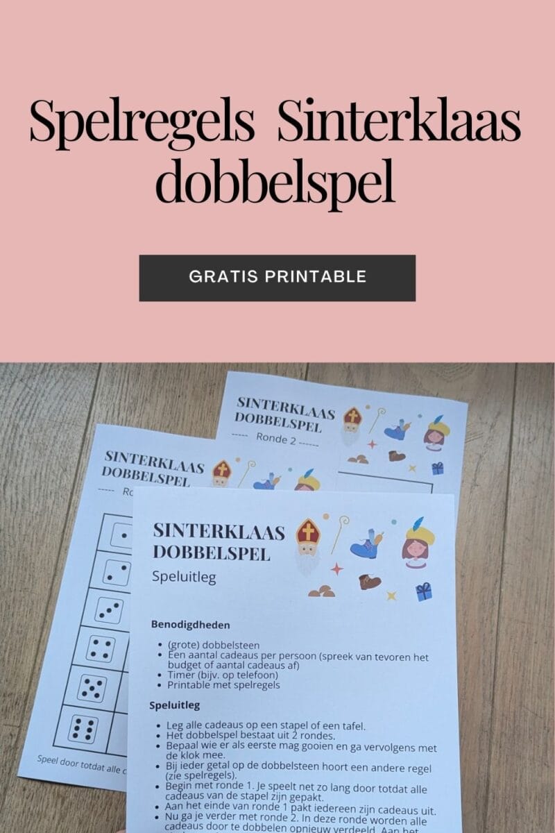 sinterklaas dobbelspel printable pinterest
