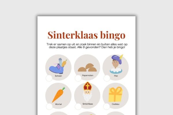 Sinterklaas bingo detail 2025
