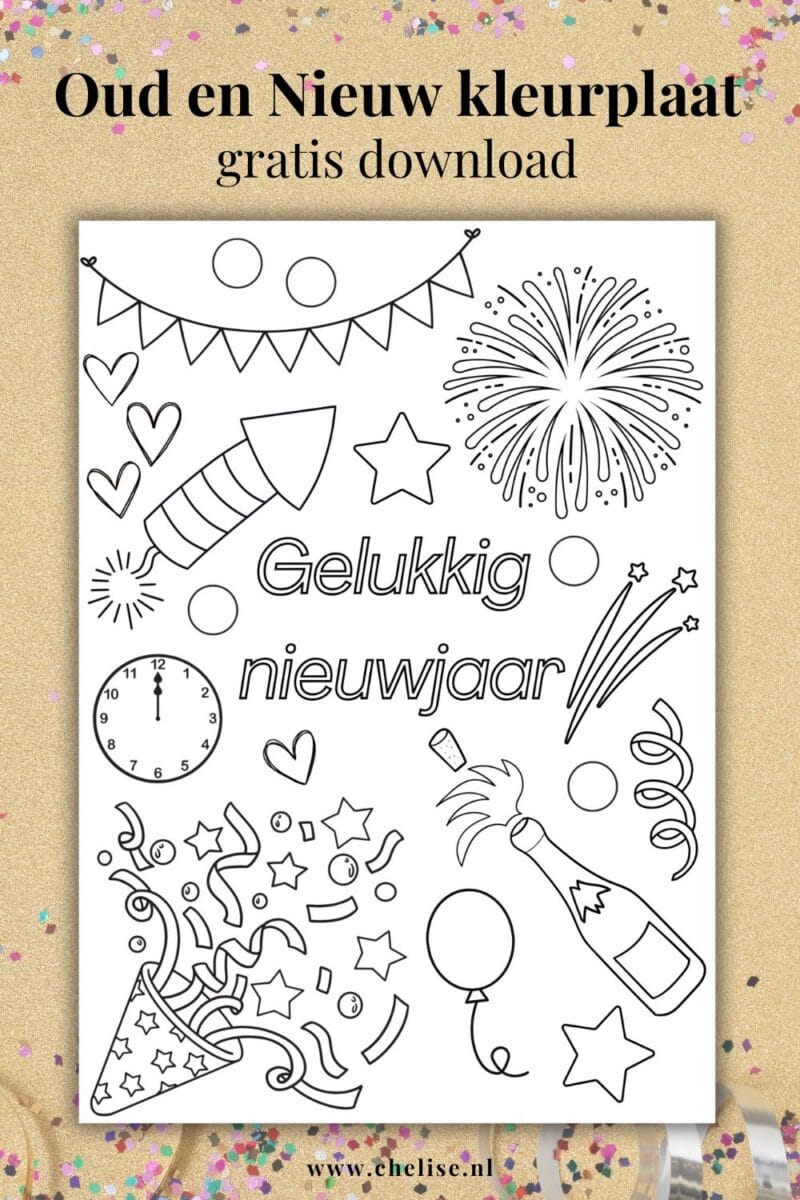 oud en nieuw kleurplaat pinterest