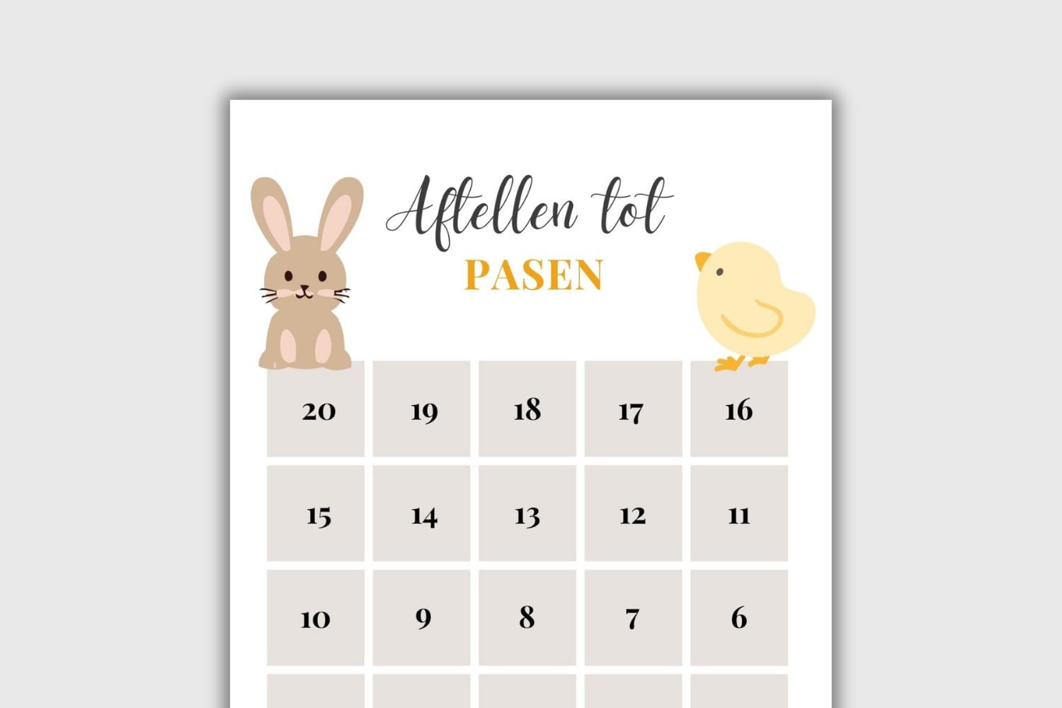 detail pasen aftelkalender