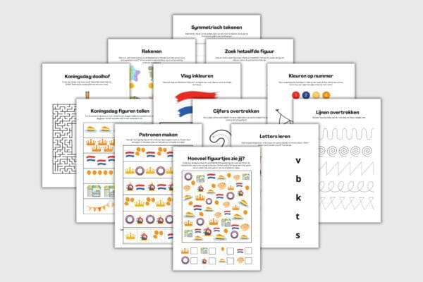Koningsdag werkbladen overzicht