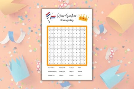 Koningsdag woordzoeker downloaden